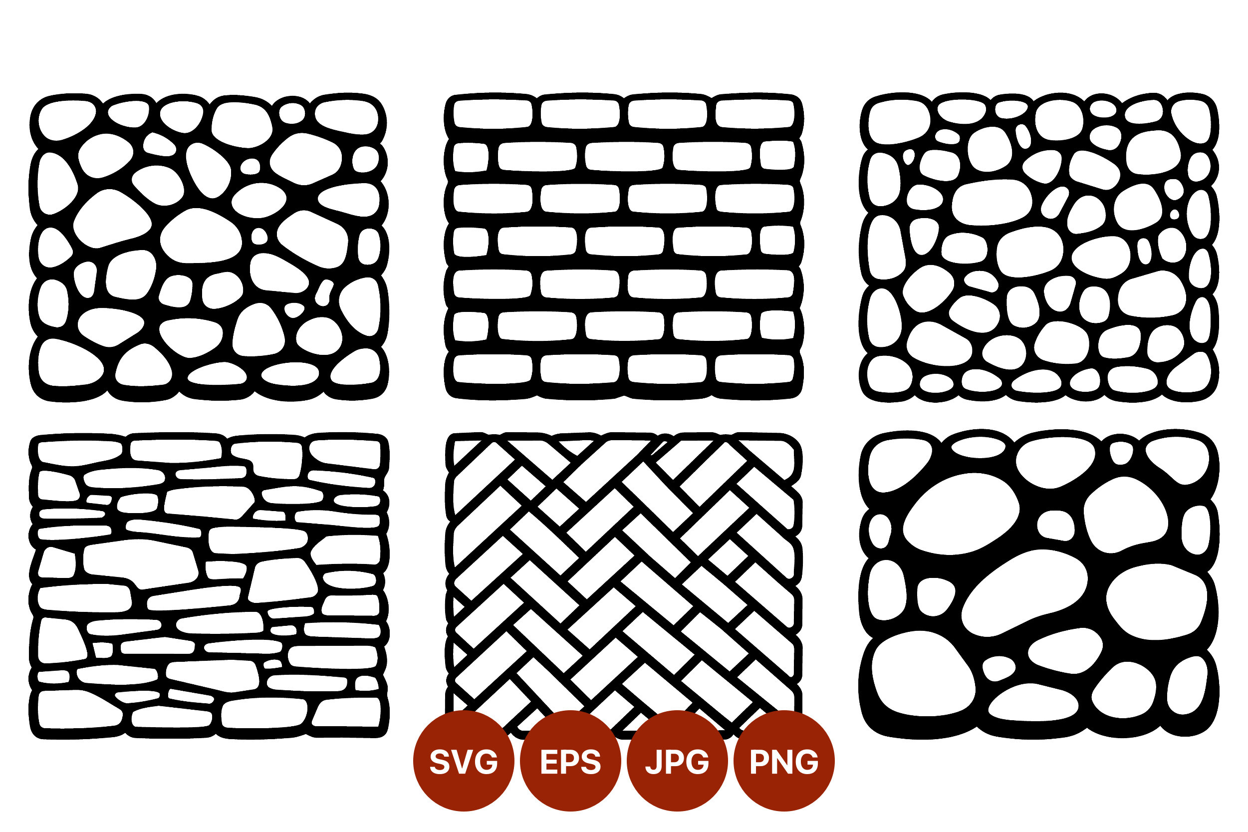 Stone Brick and Rock Pattern Vector