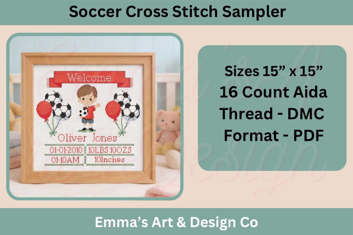 Baby Birth Cross Stitch Sampler Pattern