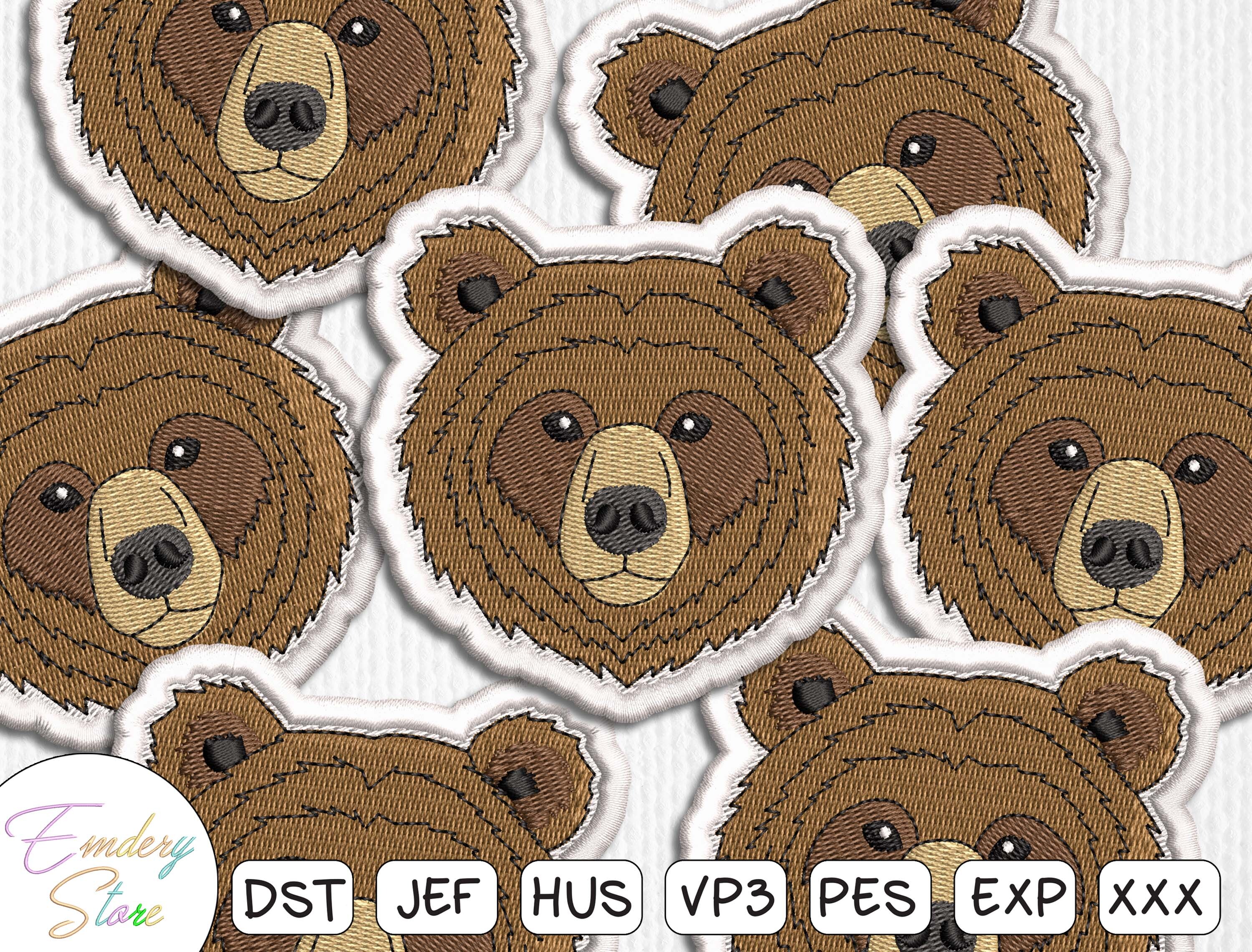 Bear Patch Embroidery Design