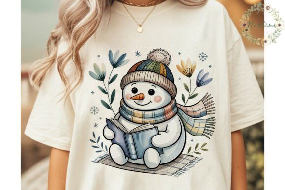 Cozy Snowman Reading Book PNG Clipart Graphic Illustrations By Nastine