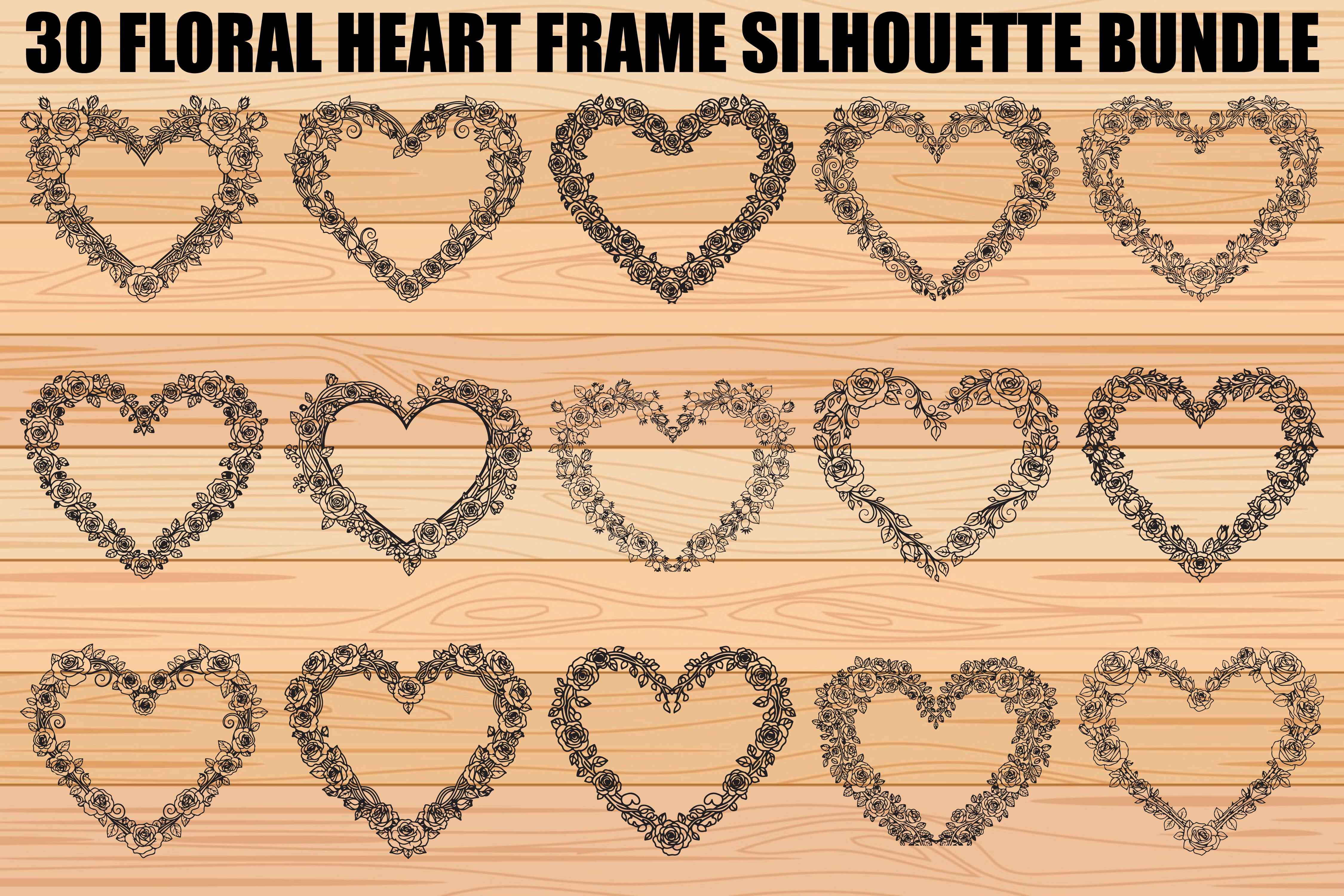 Floral Heart Frame SVG Bundle Graphic by Designs River · Creative Fabrica