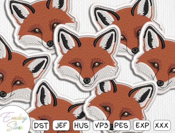 Fox Patch Embroidery Design