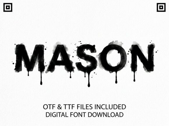 Mason Font PNG with transparent background - Preview 1