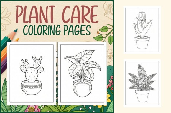 Plant Care Coloring Pages for Kids