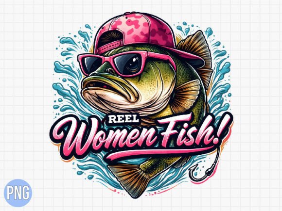 Reel Women Fish Fishing Lover Bass PNG Graphic Crafts By ProCUT
