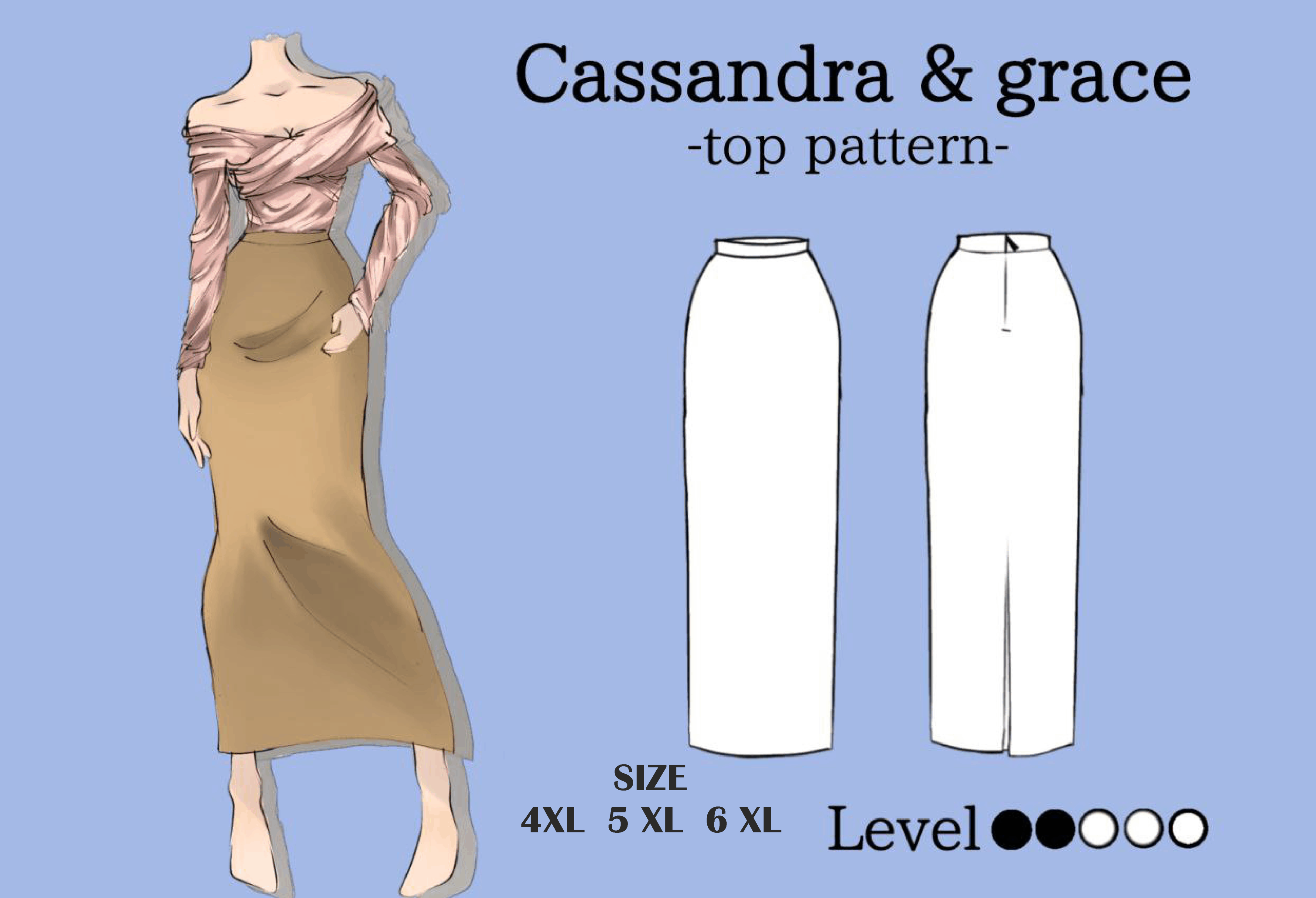 Skirt Pattern Plus Size PDF Women Skirt
