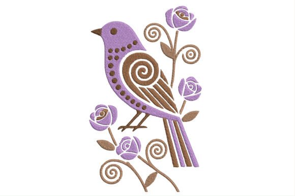 Vintage Floral Bird Embroidery Design Uccelli Ricami Di Strawberry Art