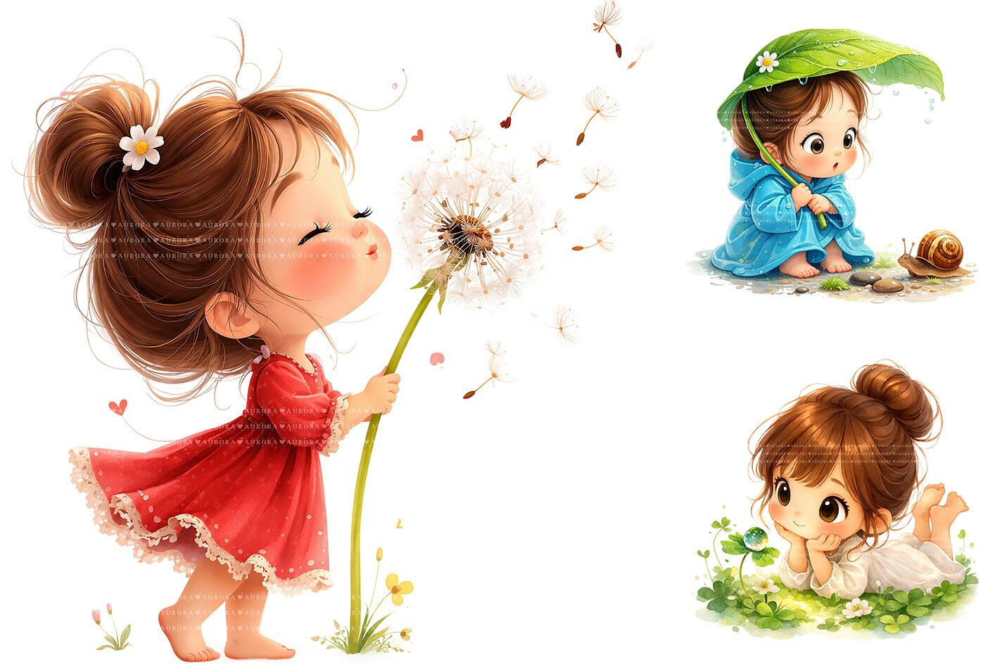 Whimsical Cute Baby Girl Sublimation PNG Graphic by Aspect_Studio ...