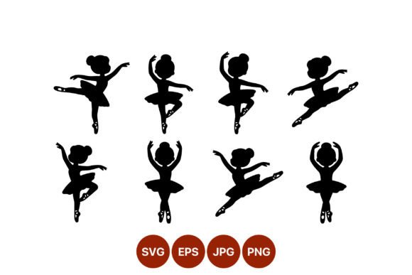 Ballerina Dancer Silhouette Vector Grafika Ilustracje do Druku Przez DesignVectx