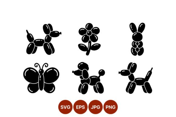 Balloon Animal Shapes Vector Graphic Illustrations By DesignVectx