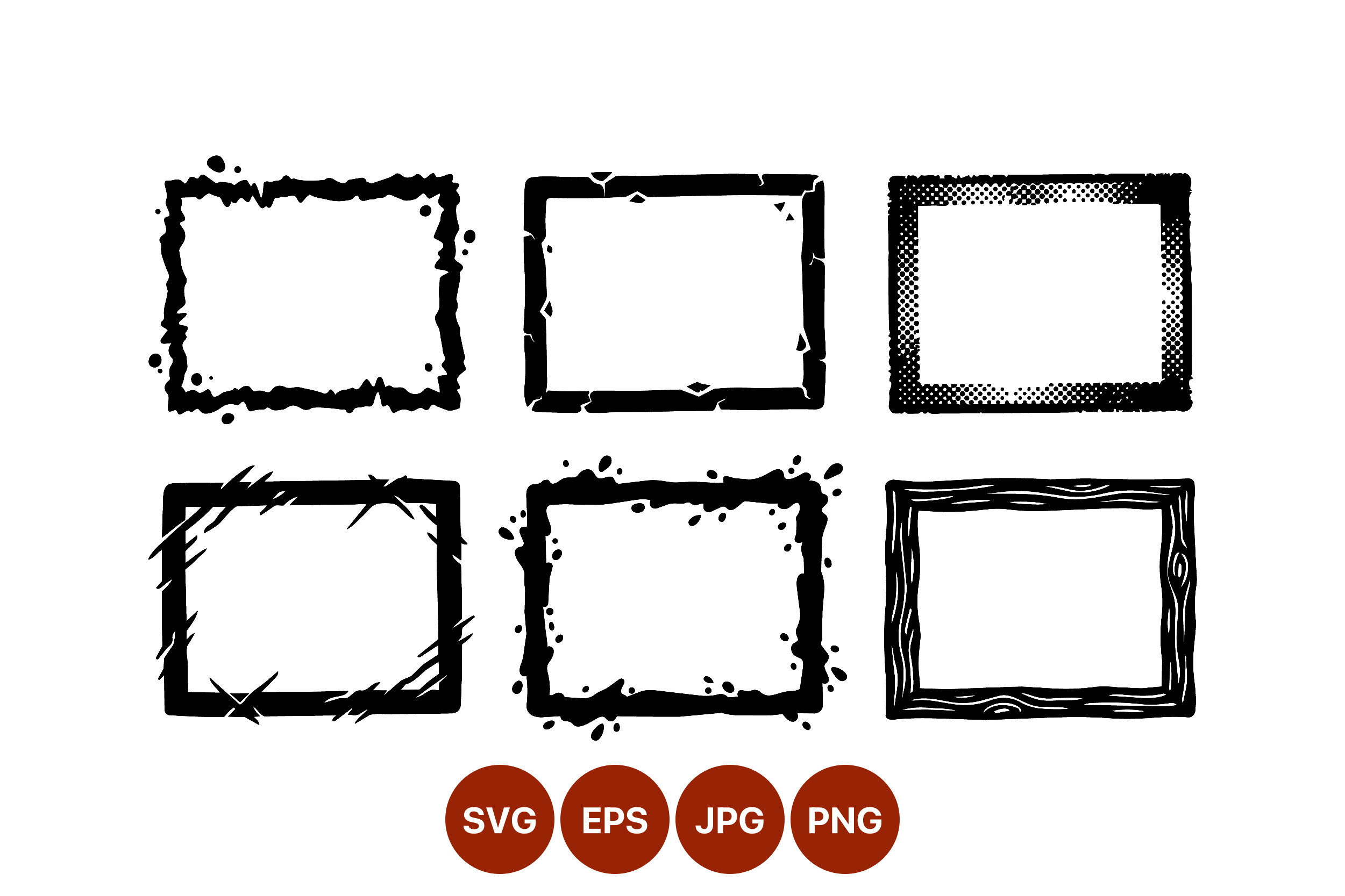 Techture Frame Design Black Grunge and Wood Texture Frames Graphic by DesignVectx · Creative ...