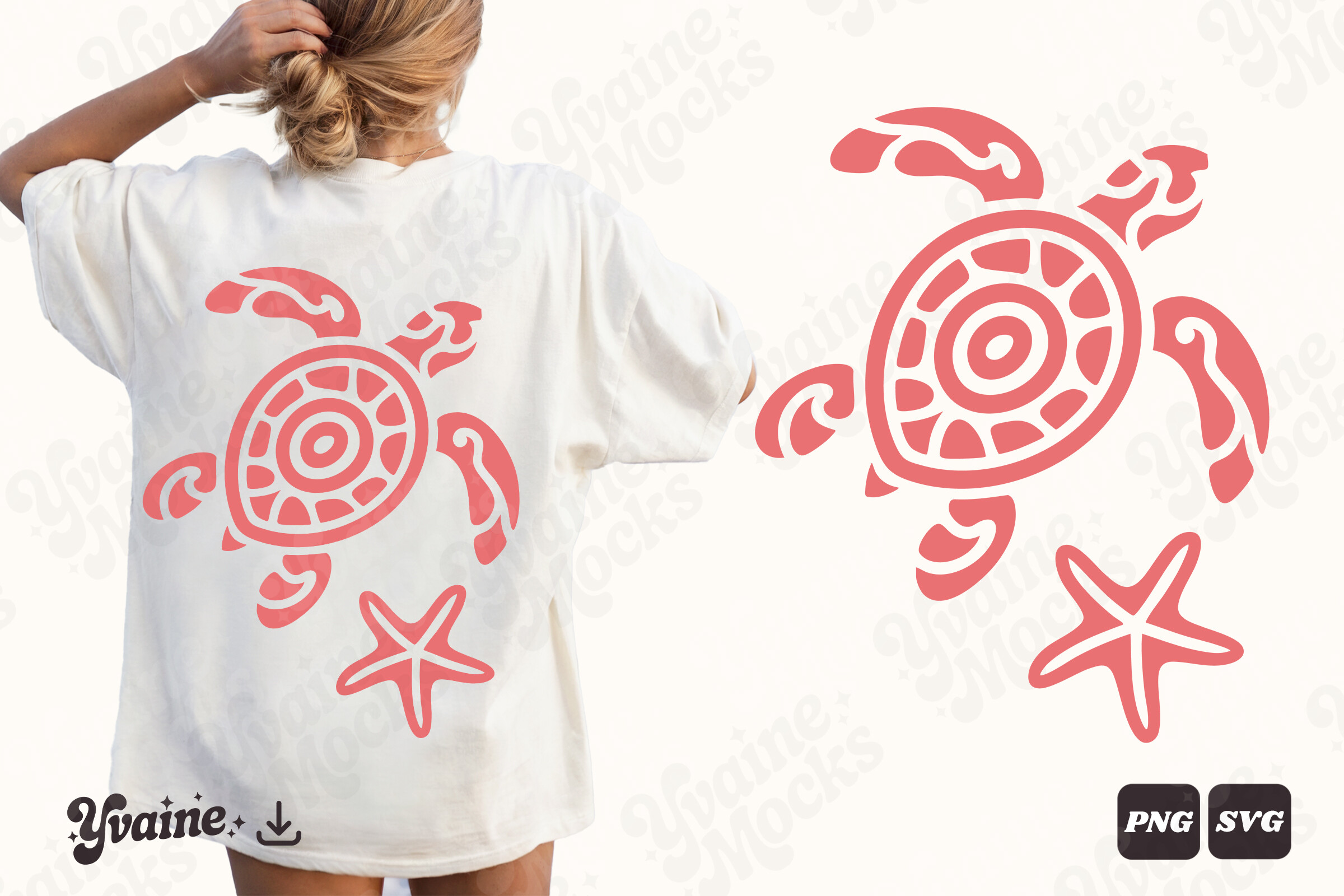 Boho Sea Turtle Coastal Summer PNG SVG Graphic by Yvaine · Creative Fabrica