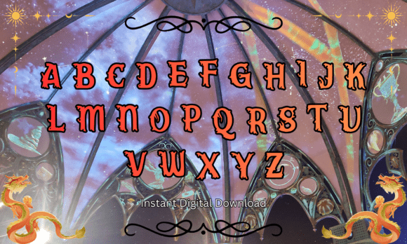 Celestial Dragon Font PNG with transparent background - Preview 1