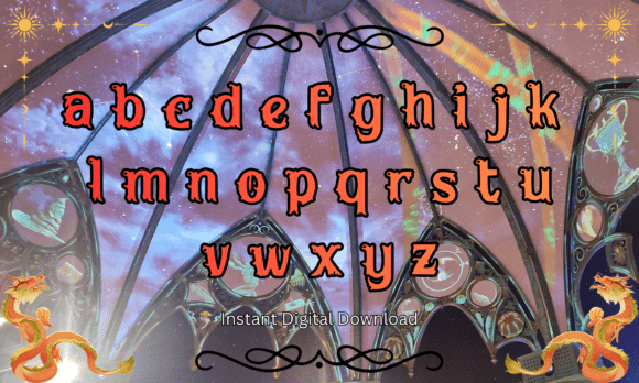 Celestial Dragon Font PNG with transparent background - Preview 2