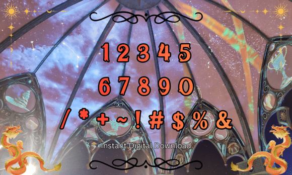Celestial Dragon Font PNG with transparent background - Preview 3