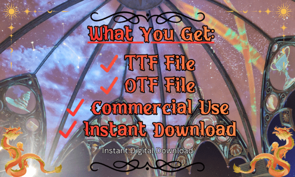Celestial Dragon Font PNG with transparent background - Preview 5