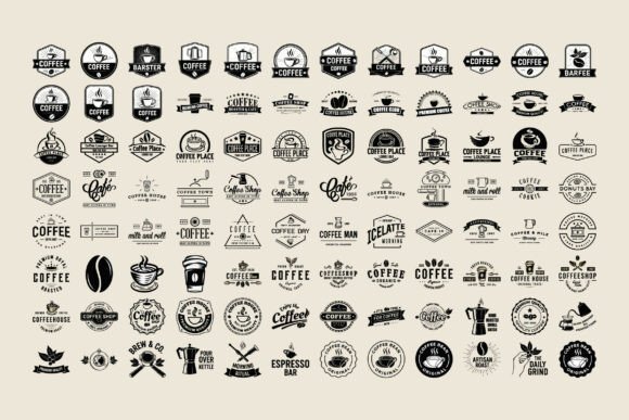 Coffee Badges. Cafe Logo Stamp Sticker Graphic Logos By shahtech50
