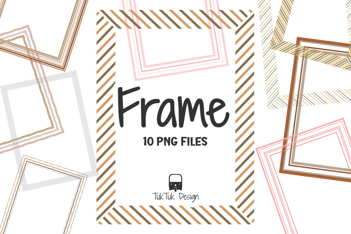 Colorful Rectangle Frame Border PNG Set