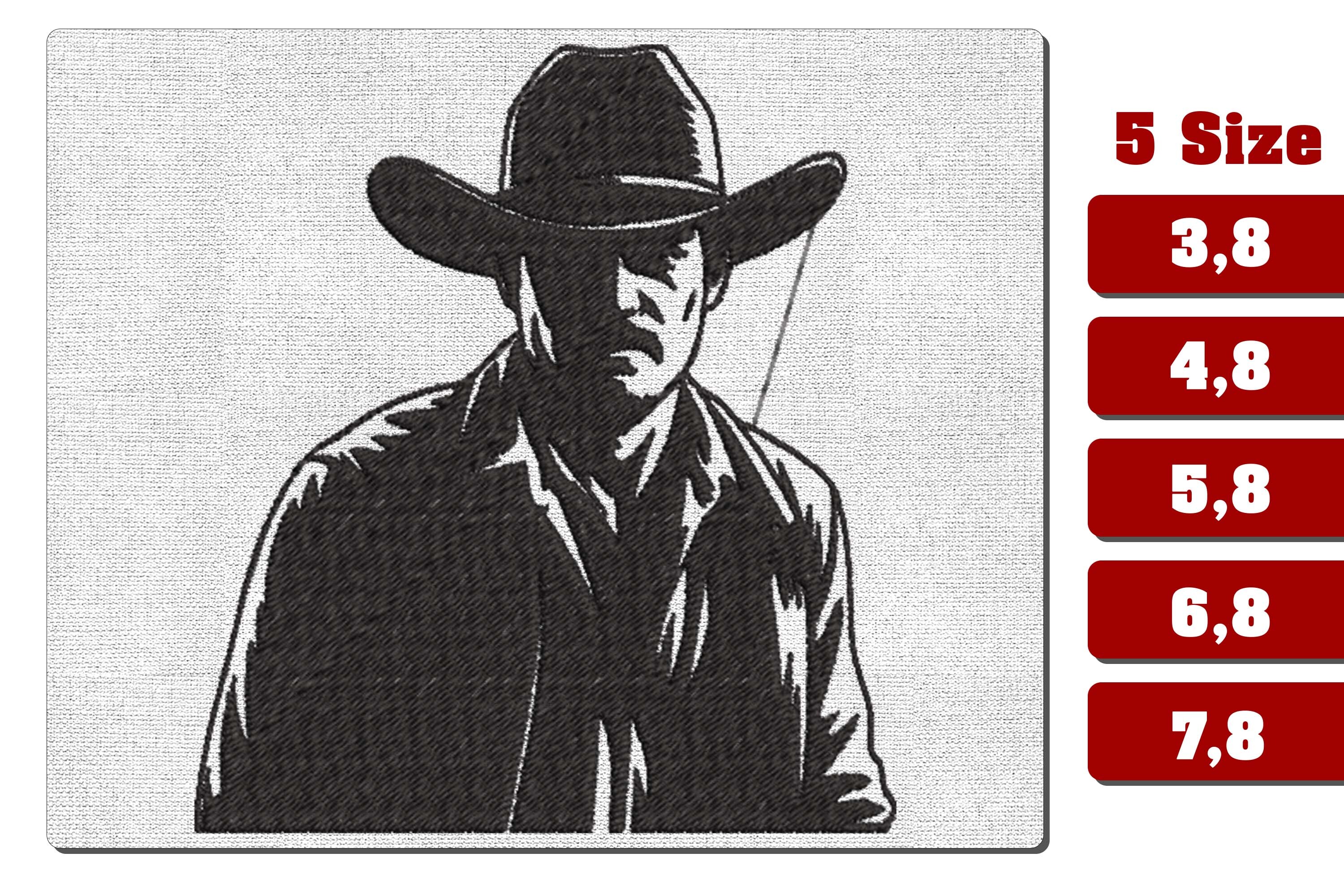 Cowboy Silhouette Embroidery - Cowboy