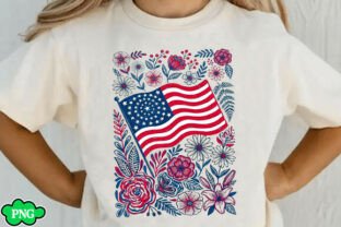Floral American Flag PNG, 4th of July Graphic by ArtifyAI · Creative ...