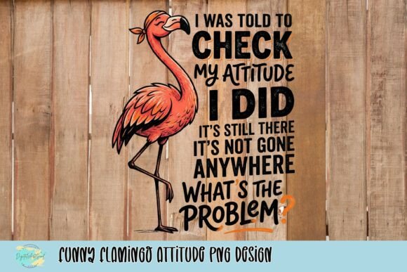 Funny Flamingo Attitude PNG Design Graphic T-shirt Designs By DigitalArtGood