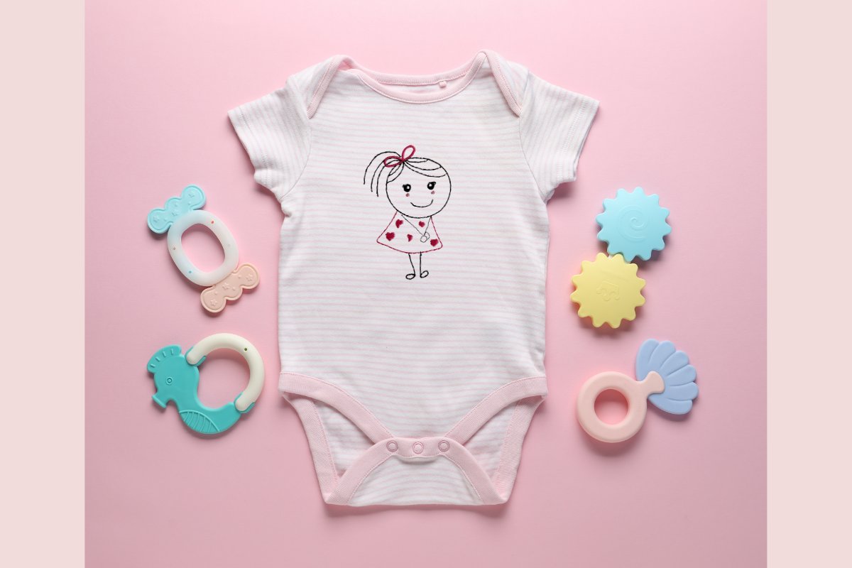 Kawaii Girl Embroidery Design