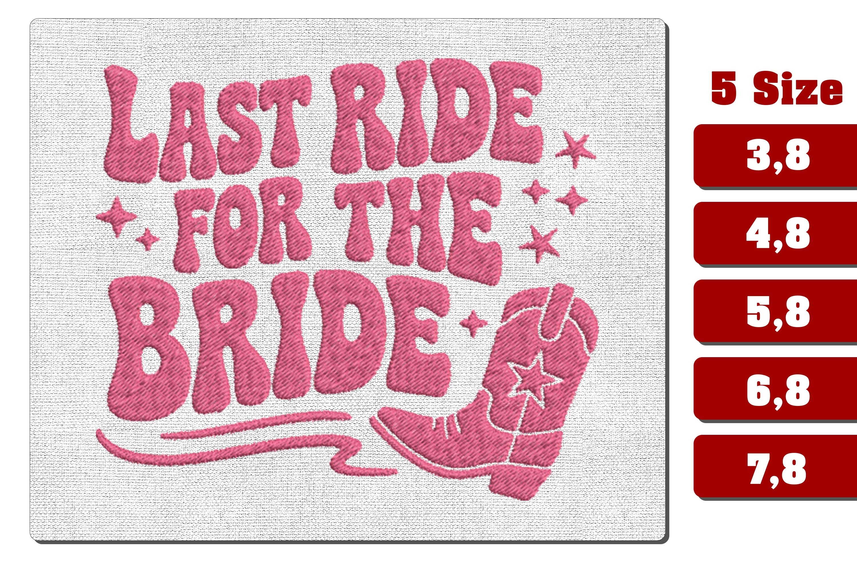 Last Ride for the Bride Embroidery