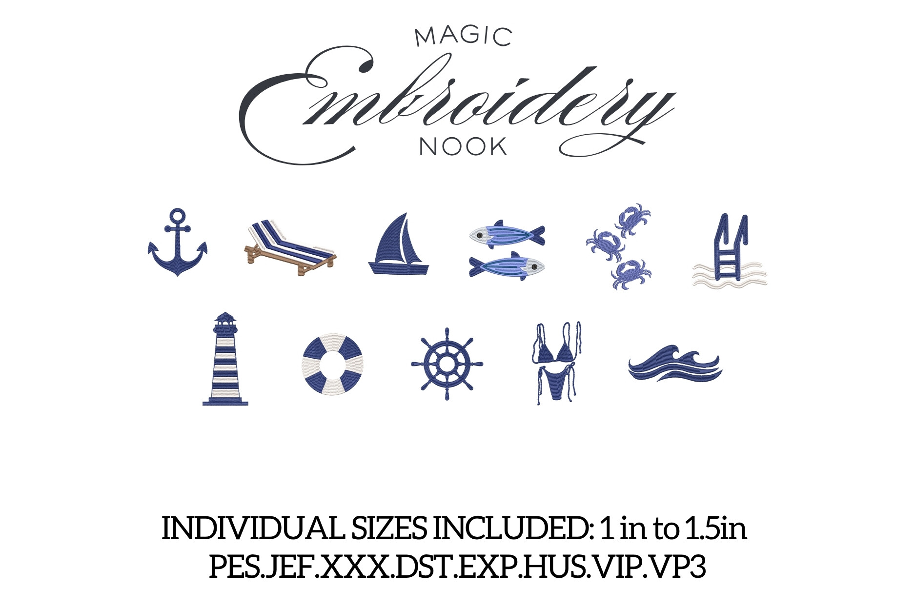 Mini Blue Coastal Bundle X 11 Designs
