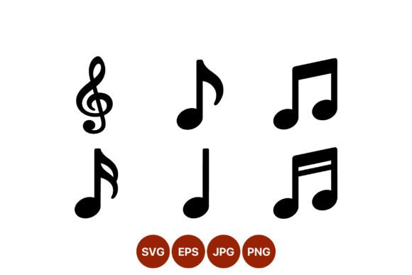 Music Note Symbols Vector Art Set Graphic Illustrations By DesignVectx