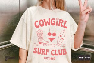 Retro Summer Cowgirl Surf Club PNG SVG Graphic by Yvaine · Creative Fabrica