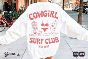 Retro Summer Cowgirl Surf Club PNG SVG Graphic by Yvaine · Creative Fabrica