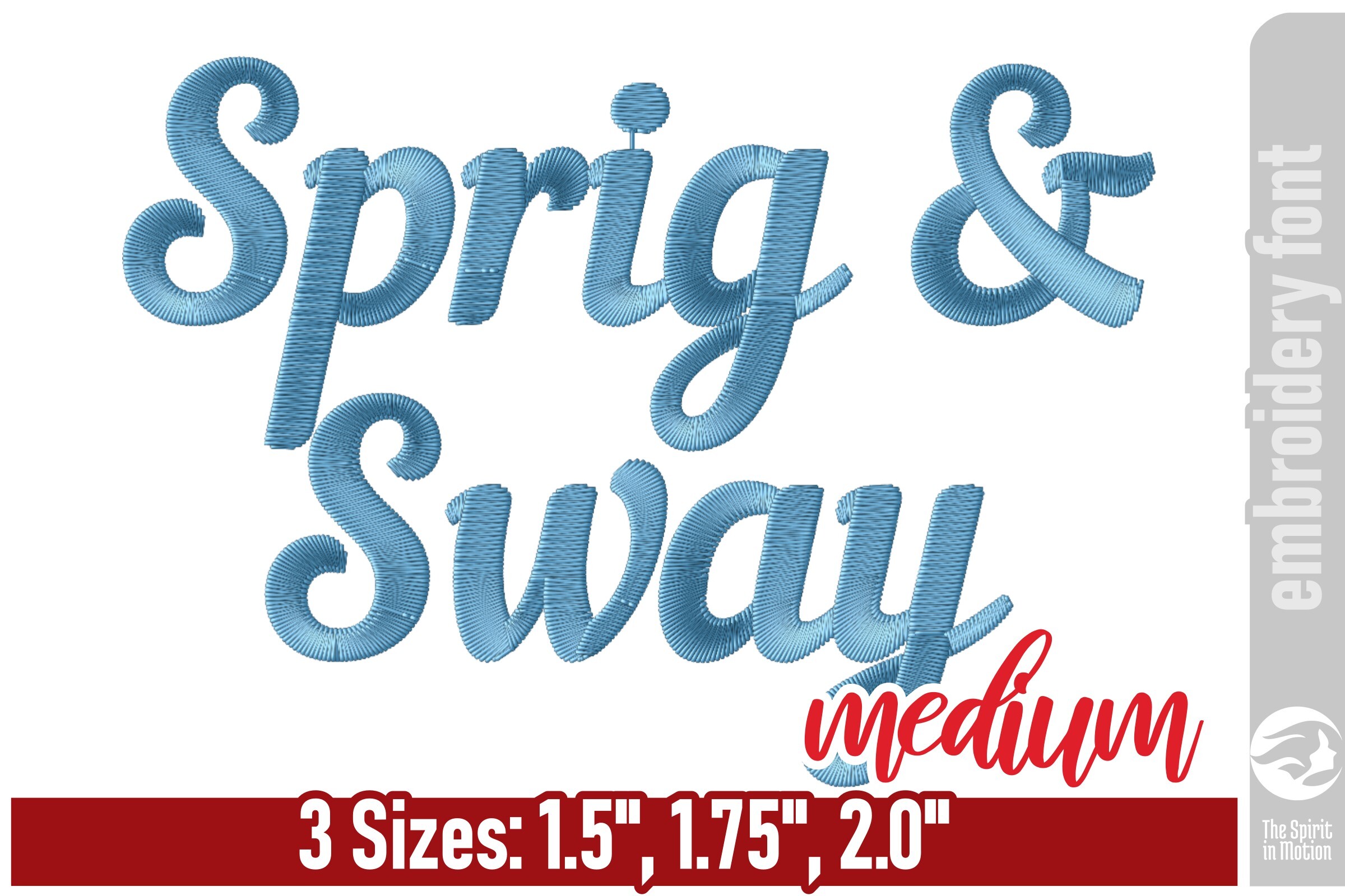 Sprig & Sway Script Embroidery Font - M