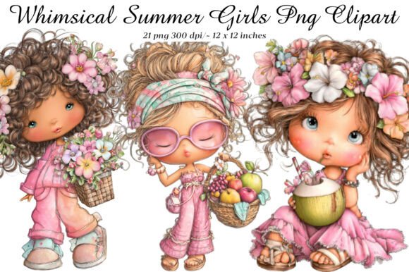 Summer Girls Png Clipart Bundle Graphic by SinaCreation · Creative Fabrica