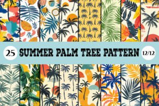 Summer Palm Tree Pattern Graphic by Artoya · Creative Fabrica