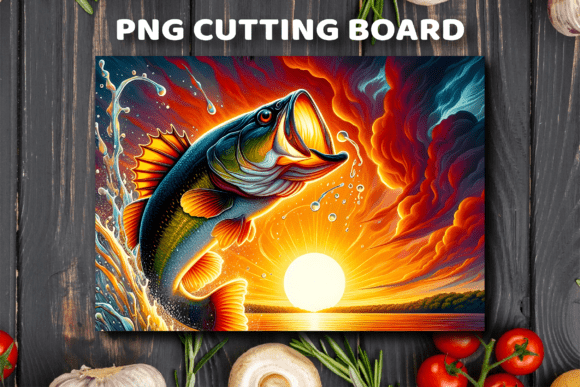 Sunset Bass Jumping Fishing Cutting Grafik Plotterdateien Von Crafty Bee