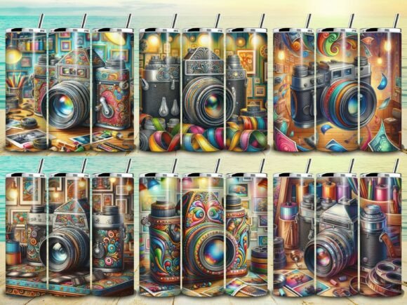 Vintage Camera Tumbler Wrap Bundle