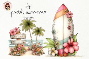 Watercolor Pastel Summer PNG Clipart Graphic by Nicolle's Colorful Art