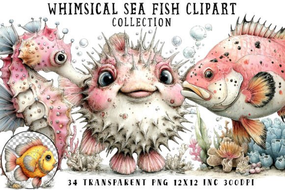 Whimsical Sea Fish Clipart Graphic by RevolutionCraft · Creative Fabrica