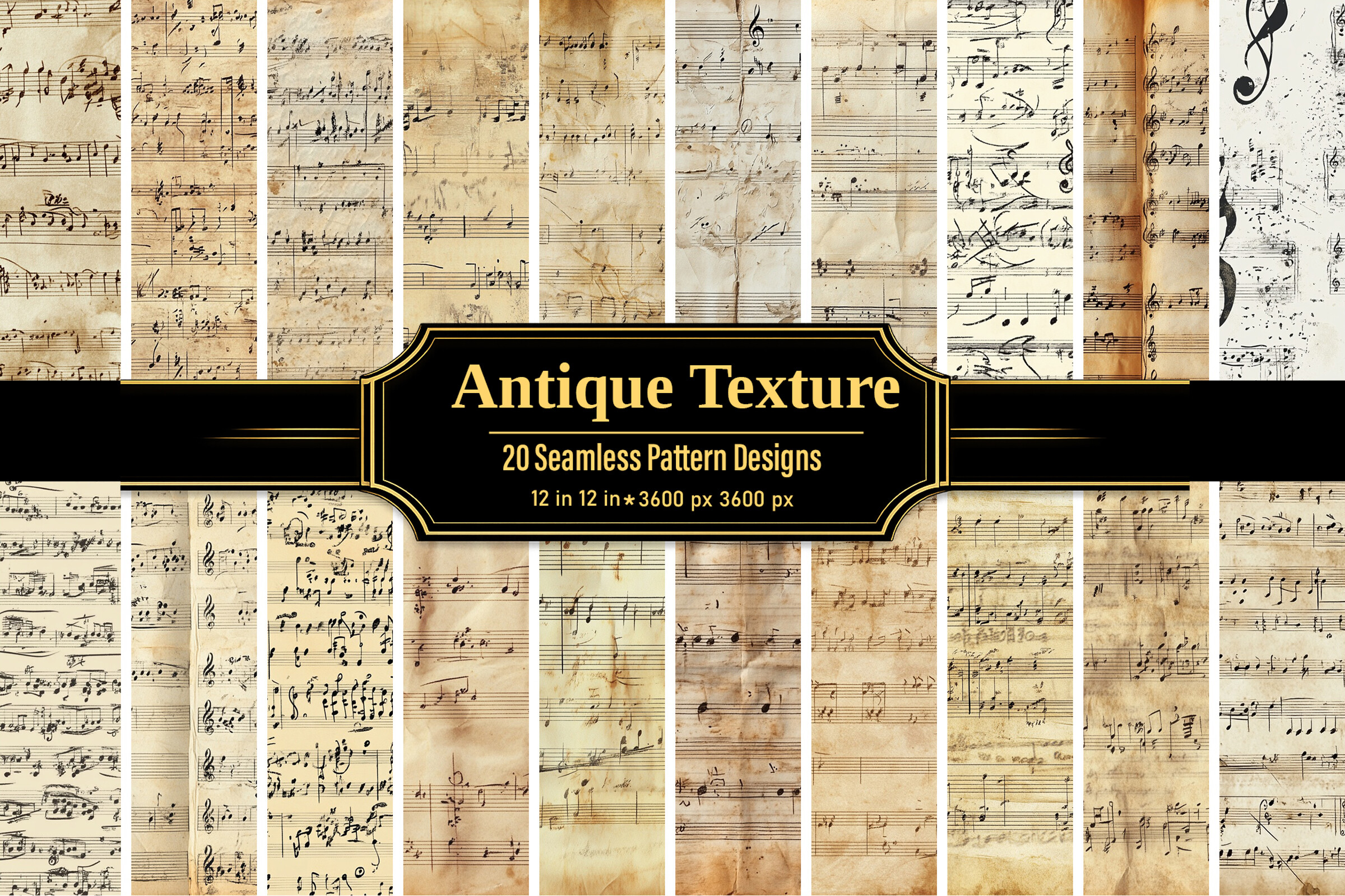 Antique Musical Notes Paper Textures Graphic by Artistry Haven ...