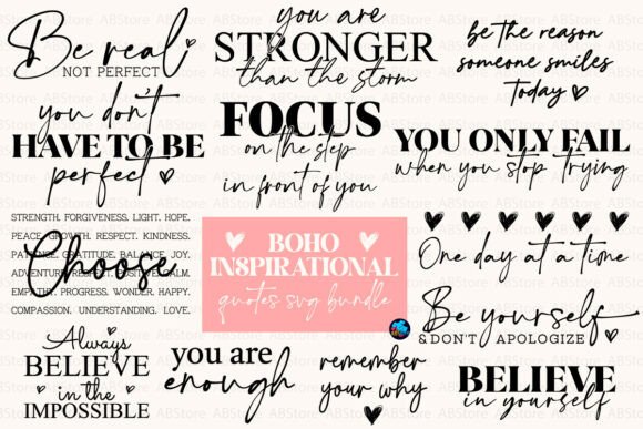 Boho Inspirational Quotes SVG