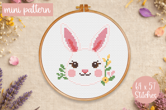 Bunny Cross Stitch Pattern Rabbit Face