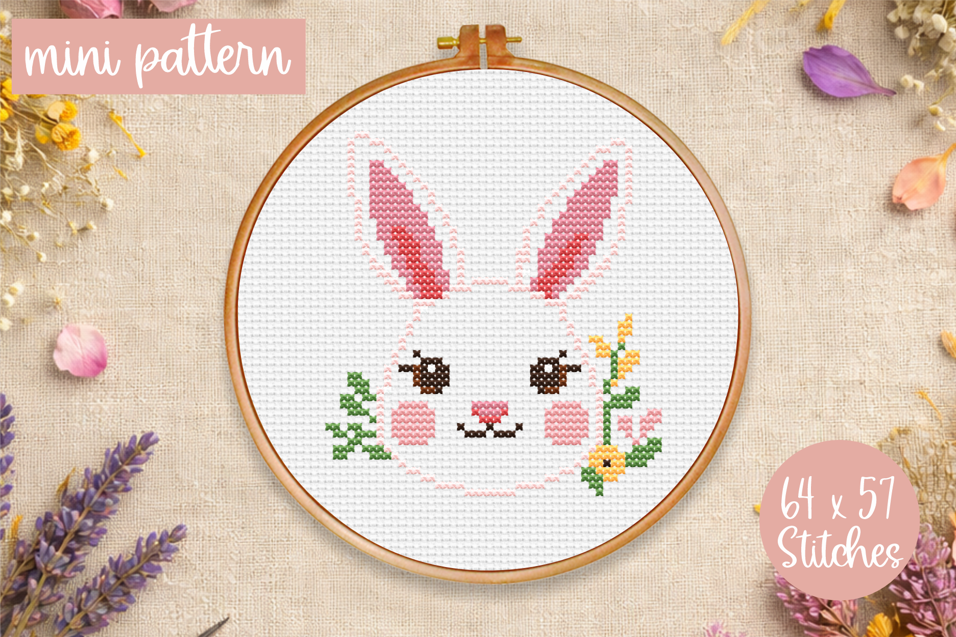 Bunny Cross Stitch Pattern Rabbit Face