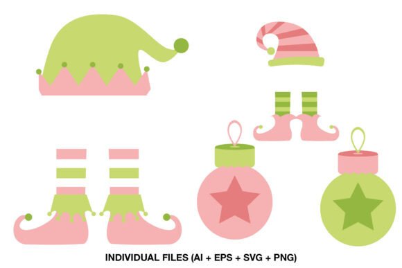 Christmas Elf Clipart Set