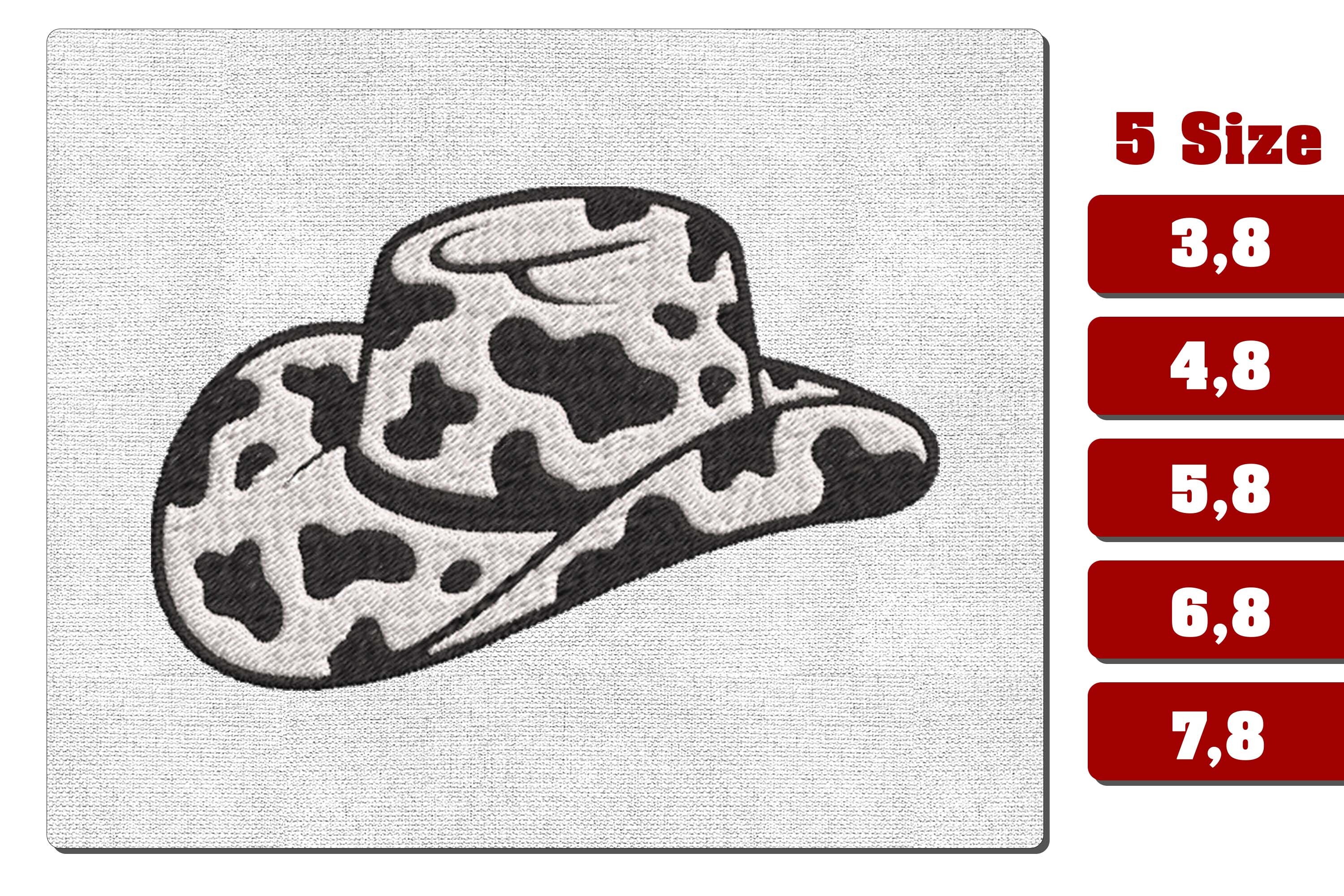 Cow Print Cowboy Hat Embroidery File