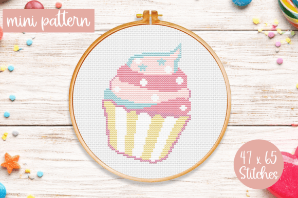 Cupcake Cross Stitch Pattern Sweets Mini