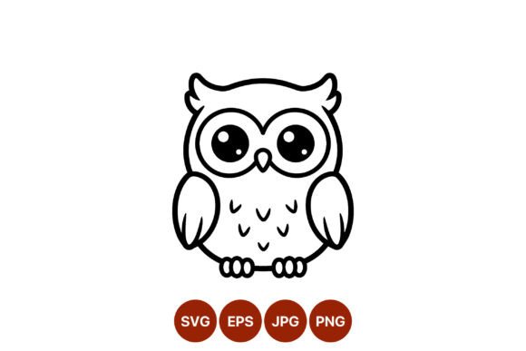 Cute Cartoon Owl Vector Art Afbeelding Afdrukbare Illustraties Door DesignVectx