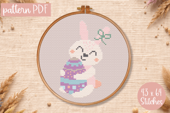 Easter Bunny Cross Stitch Pattern PDF