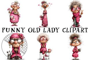 Funny Old Lady Clipart Graphic by RevolutionCraft · Creative Fabrica