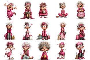Funny Old Lady Clipart Graphic by RevolutionCraft · Creative Fabrica