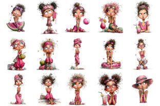 Funny Summer Beach Girl Clipart Graphic by RevolutionCraft · Creative ...